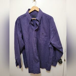 Scott Barber Men's Blue Plaid Casual Shirt - Size XL